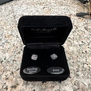 R.H Macy Sterling Silver Cushion Earrings